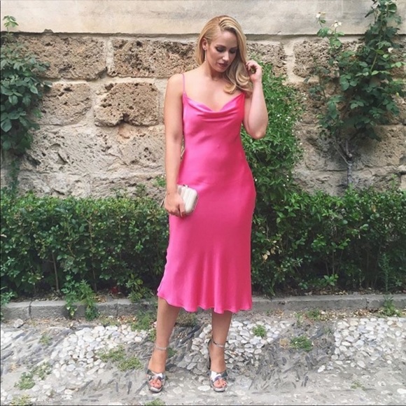 Zara pink satin slip dress - Picture 5 of 13